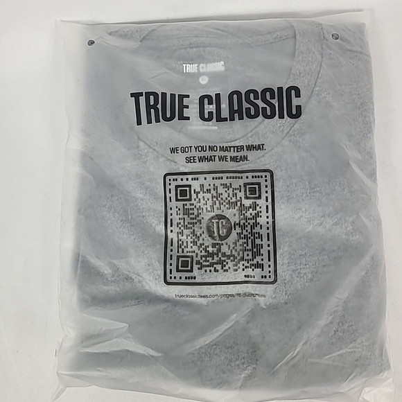 NEW True Classic Men's T-Shirt Long Sleeve Crew Neck Basic Tee Shirt GRAY Sz XL - Picture 4 of 5